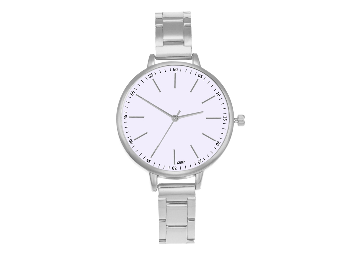 Reloj De Pulsera Analógico De Acero Para Mujer Con Movimiento De Cuarzo, Color Plata.