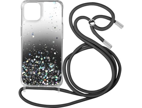 Carcasa iPhone 12 Pro Max AVIZAR Brillante con Cordón Negro