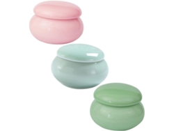 Juego De 3 Tarros De Cerámica, Tarros De Almacenamiento Para Cosméticos Rojos, Prácticos Recipientes Auxiliares.