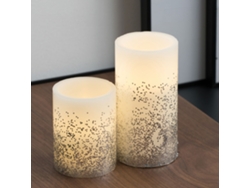 Set de 2 velas de cera a pilas PAULEEN Glowing Glitter Candle 10 cm et 15 cm