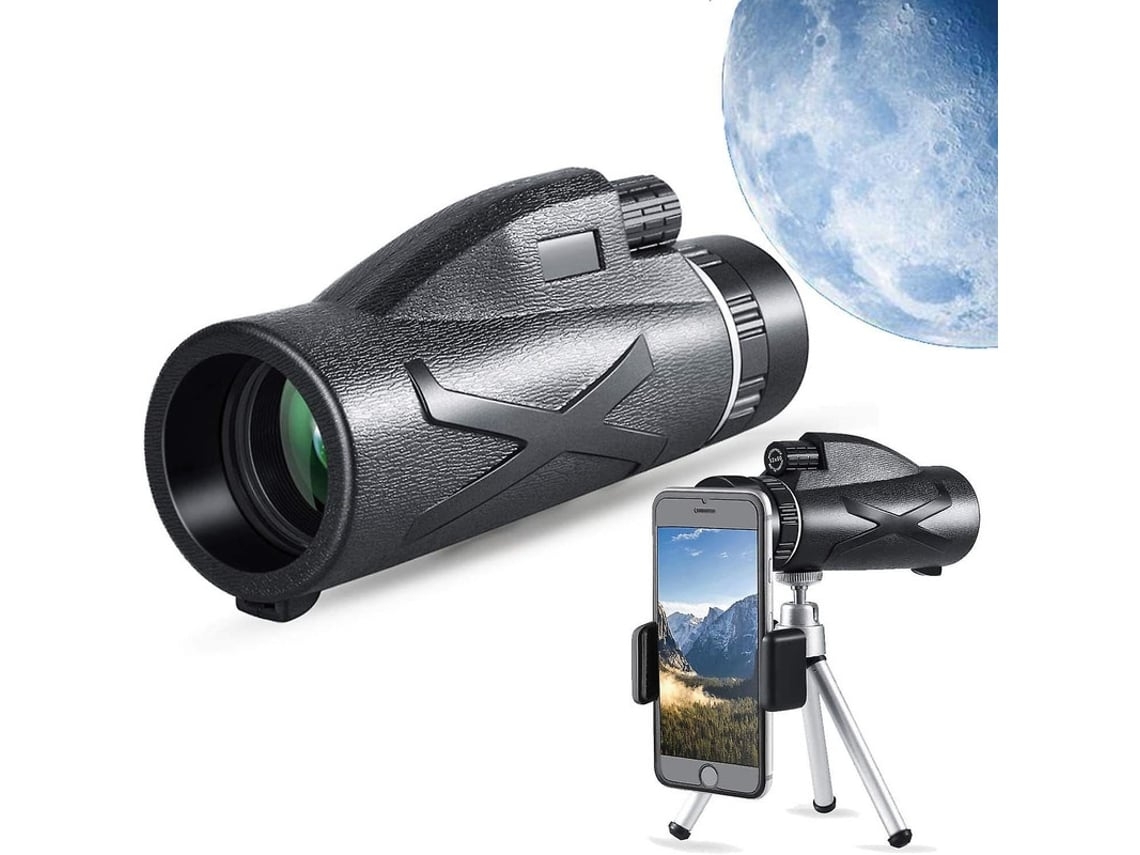 Telescópio Monocular 12x50 Monóculo Hd Com Suporte Para Smartphone E Tripé Monóculo À Prova Dágua Para Observação De Pássaros Acampamento Facpoet
