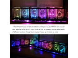2026as-kit Reloj Alarma Digital Led Con Pantalla De 6 Dígitos, Letra Gruesa, Módulo Reloj Con Espectro Musical, Tiempo, Temperatura, Fecha Y Semana