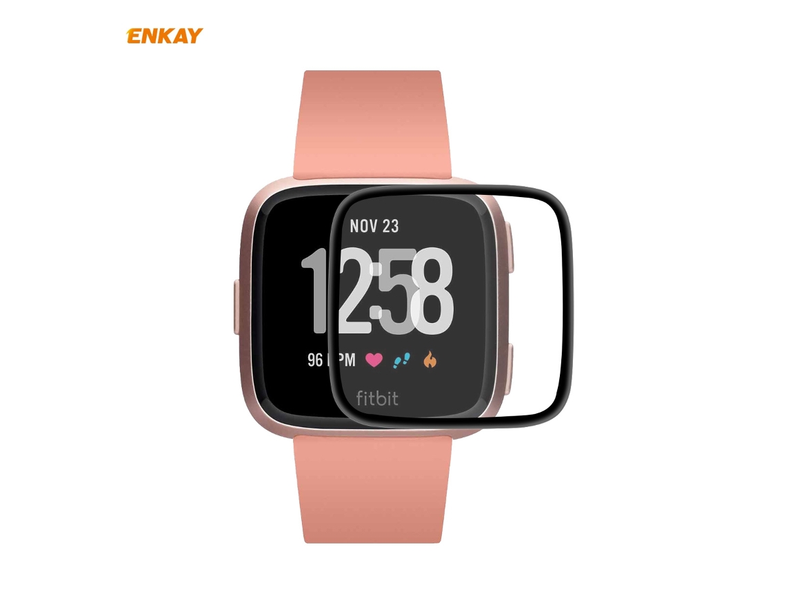 pieza para Fitbit Versa 3/Fitbit Sense ENKAY Hat-Prince 3D pieza de borde suave de pantalla completa + película protectora de pantalla PMMA HD