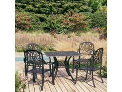 Conjunto bistro de 5 piezas de aluminio fundido negro de DKD Home Decor