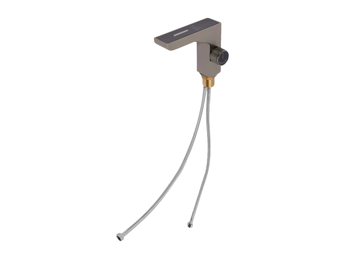 Grifo para fregadero, conector, pantalla LED de temperatura, diseño moderno, gris, G1/2 OEM