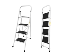 Escalera de tijera, de alta resistencia, diseño plegable, 4 peldaños