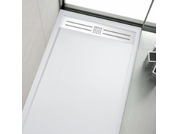 Plato De Ducha Resina Elite Blanco  90x180cm Rejilla Acero Inox.