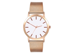 Reloj De Pareja Unisex De Cuarzo Con Dial Redondo En Oro Rosa Zhoulianfa