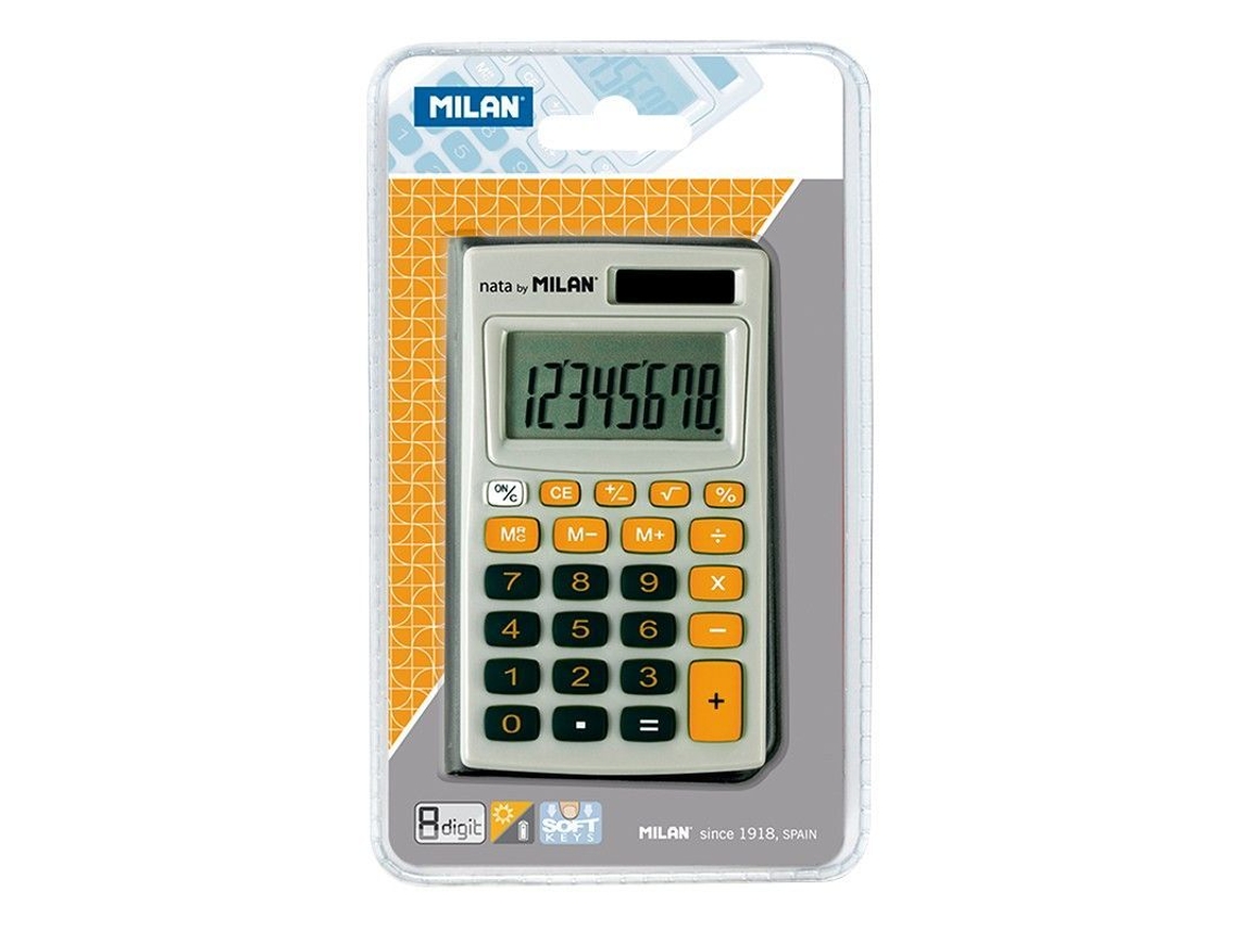 Calculadora Gris Y Naranja de MILAN 8 Dígitos