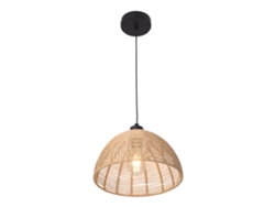 Lámpara colgante Romsey altura regulable metal ratán 1xE27 - Beige LUX.PRO