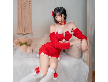 Disfraces de Navidad Conjunto de uniforme de fiesta de Navidad de cosplay sexy adequado para peso 80-120