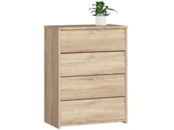 Zapatero Con 4 Compartimentos Akord Roble Sonoma 60 Cm 4 Puertas Basculantes Frente En Color Roble Sonoma 60x33x80 Cm