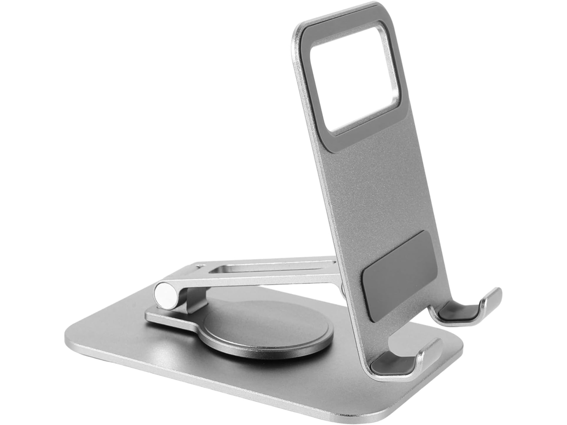 Soporte plegable para teléfono celular, soporte de escritorio ajustable multifuncional para teléfonos celulares y tabletas, fácil de usar, para oficina o hogar Jortmrd
