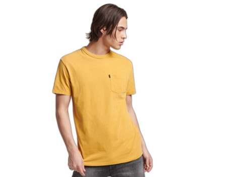Camiseta para Hombre SUPERDRY (S - Algodón - Beige)