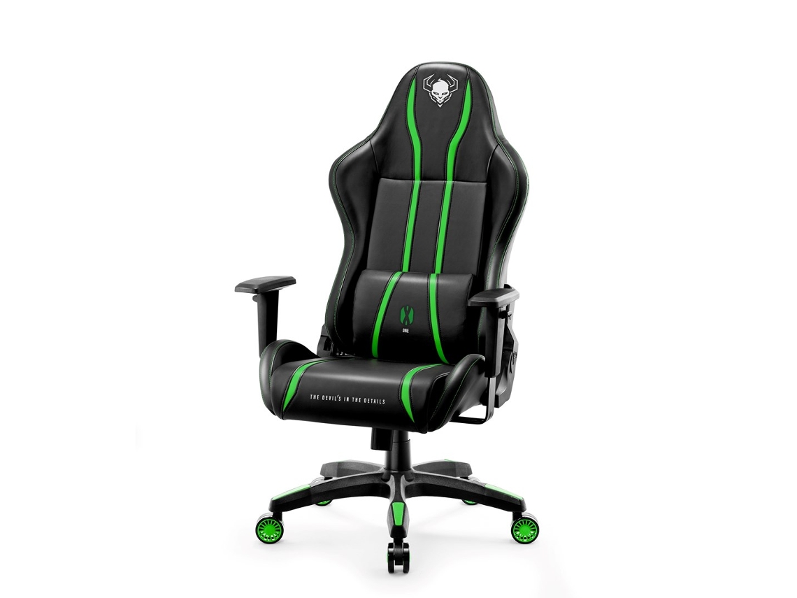 Silla para juegos Diablo X One 2.0 de tamaño completo, color negro y verde
