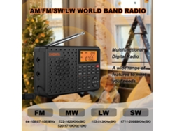 Radio digital portátil Viewleaf AM/SW/MW/FM estéreo multifunción compatible con Bluetooth compatible con tarjeta TF reproducción de audio