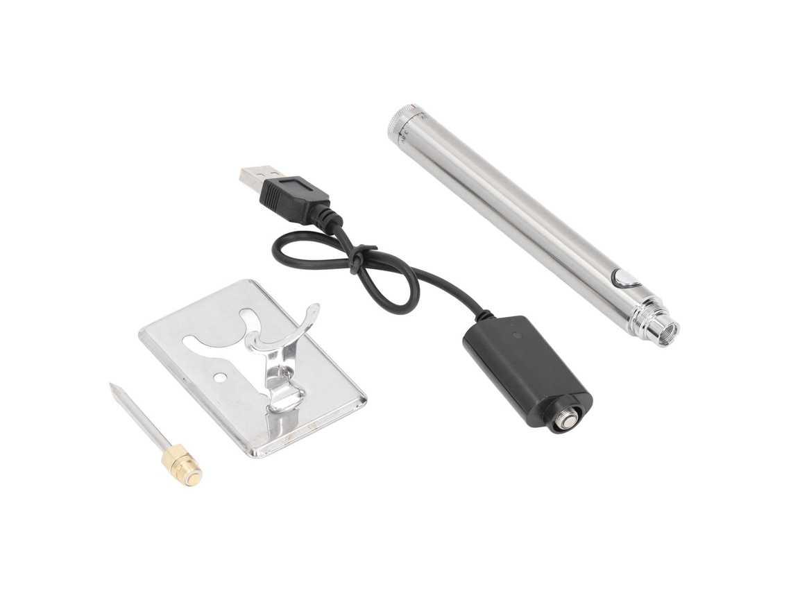 Kit Digital De Soldador Inalámbrico Recargable Portátil Con Batería De 1100 Mah Para Reparaciones Y Bricolaje - Plateado