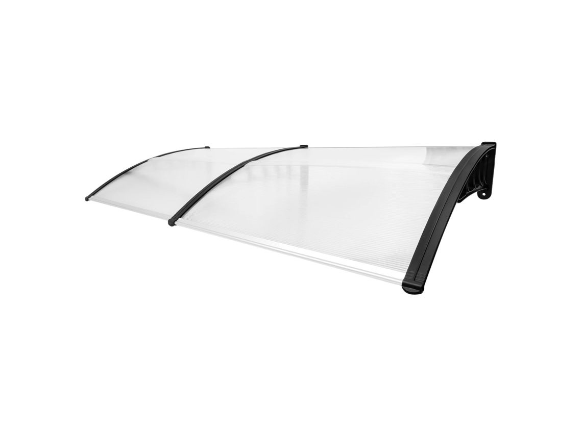 Toldo arqueado para puerta, negro, montaje en pared, 90-200 cm, limpieza OEM