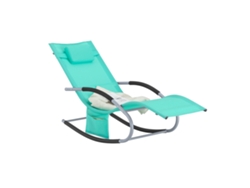 SOBUY OGS28-TB Tumbona Mecedora Con Almohada Y Bolsillo Color Azul Tiffany
