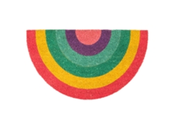 Felpudo exterior “arcoíris” de coco con base antideslizante de PVC Felpudo semicircular Medidas: 70 cm x 40  FISURA