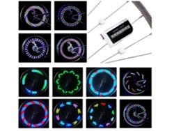 Luz LED para rueda de bicicleta, luz de radios de seguridad impermeable A12, interruptor dual manual automático (negro) CHRONUS