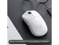 Ratón Yizhood Ms301 para juegos de deportes electrónicos, regalo de oficina, ligero, inalámbrico, tres modos, PAW3395 RGB, 2,4 GHz, blanco