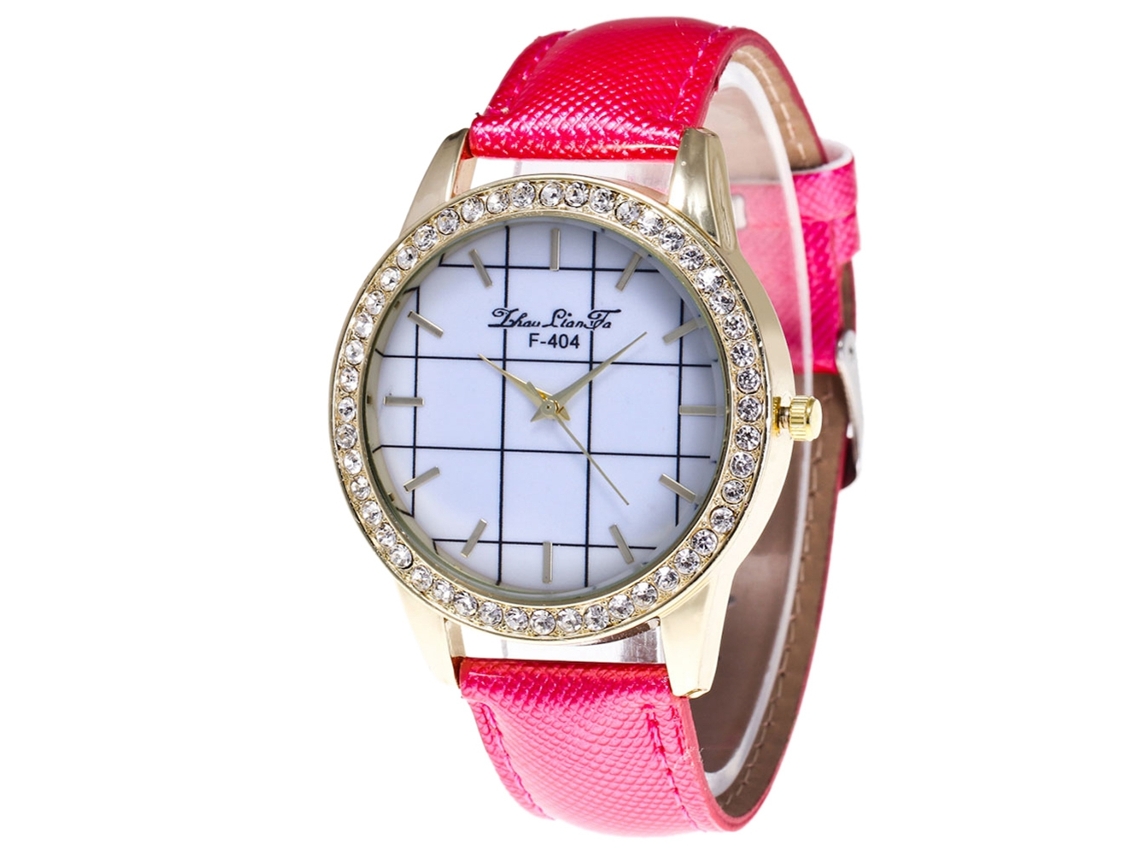 Reloj De Pulsera Para Parejas Con Elegante Correa De Poliuretano Y Movimiento De Cuarzo (rojo Rosa).
