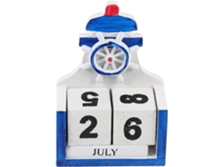 Pequeño Calendario Perpetuo Decorativo De Madera, Estilo Mediterráneo, Natural