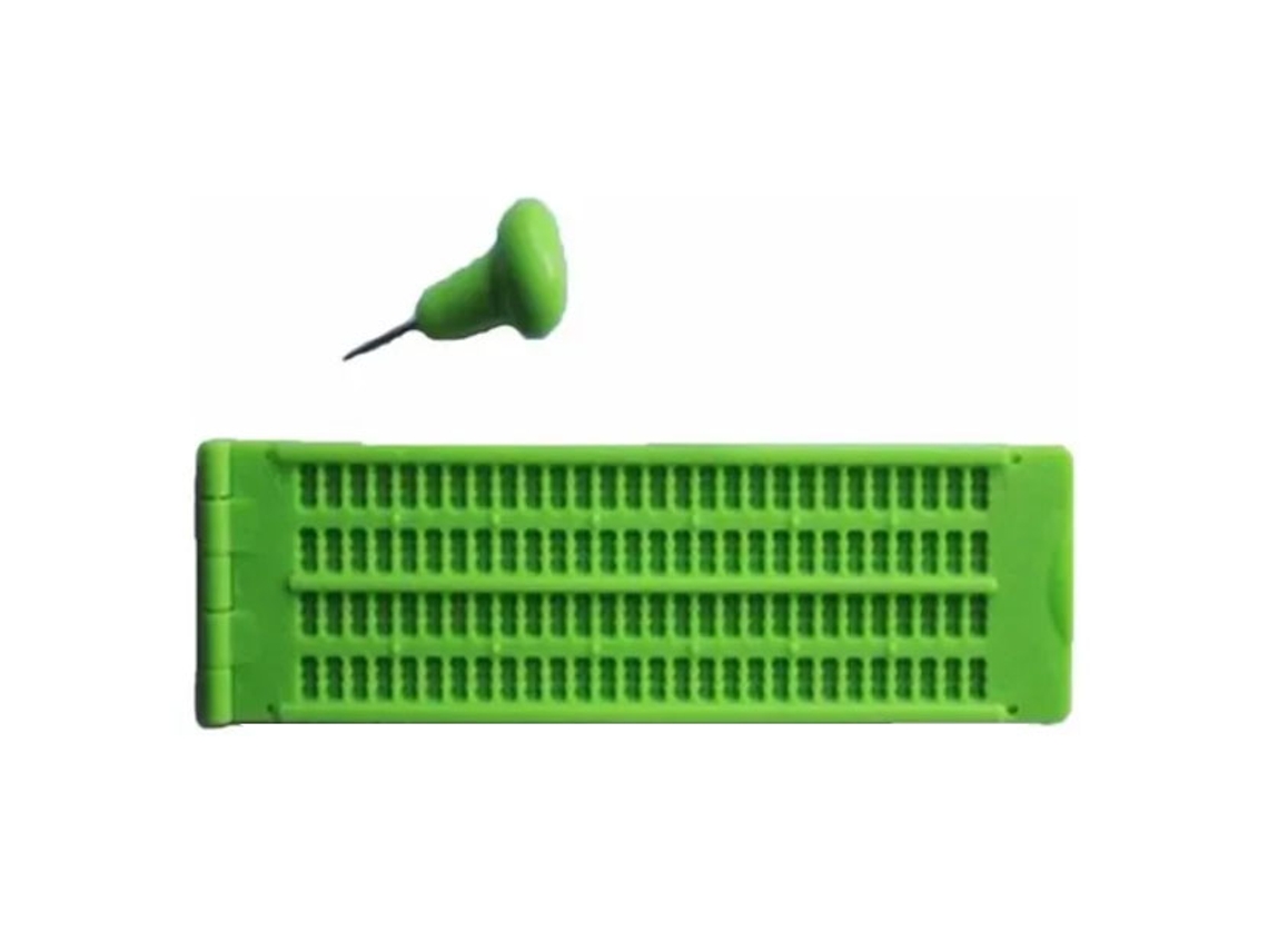 Lapiz Braille 4 Lineas 28 Celdas Plastico Fuerte Duradero Portatil Herramienta De Escritura Para Ciegos Y Visually Impedidos