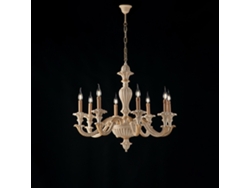Leonardo - Araña De Madera De Marfil Y Pan De Oro 8 Luces 130 - Ø80 - Bl180-8-av