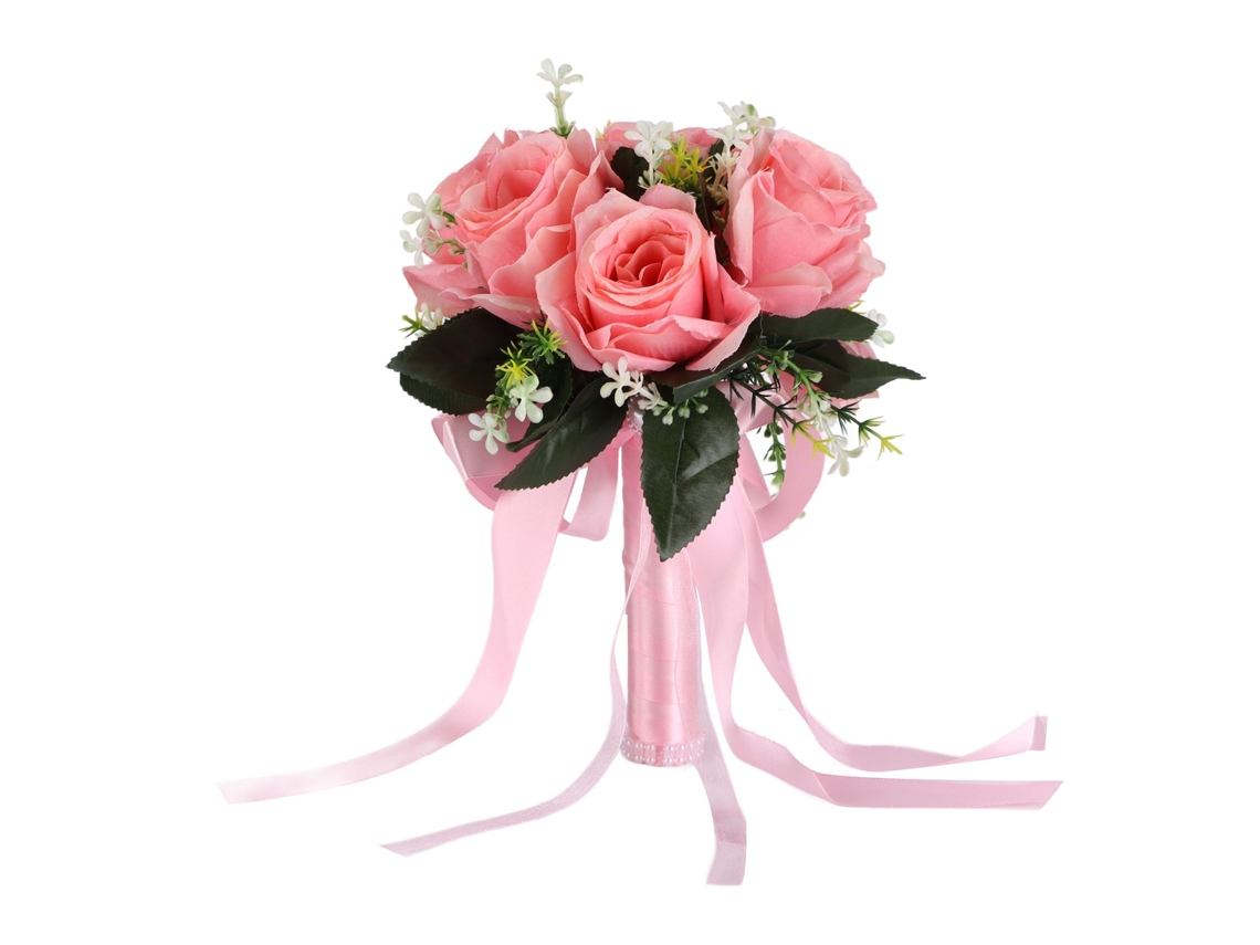 Ramo De Novia Artificial, Flores De Seda, Rosa De Imitación Para Decoración De Bodas