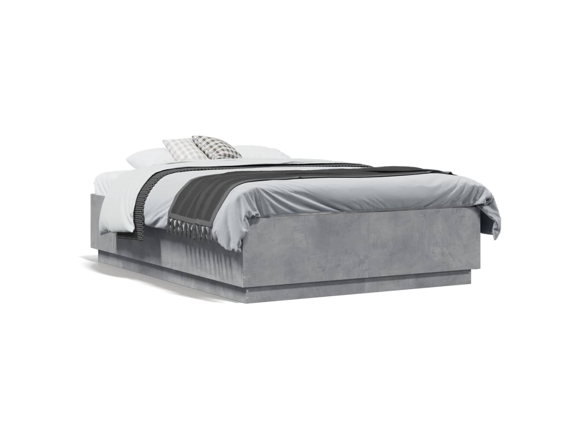 Maison Exclusive - Estructura De Cama Madera De Ingeniería Gris Hormigón 140x190cm