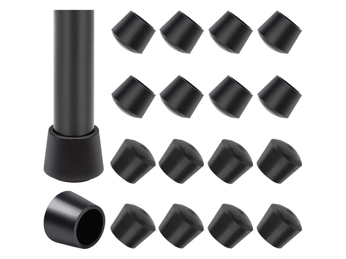 2026-linjou 16 Fundas Protectoras De Patas De Silla, Tapa De Goma 25mm/1 Pulgada, Anti-deslizante, Negro 1 Pulgada 25 Mm