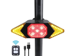 Luces traseras inalámbricas para bicicleta con control remoto, resistentes al agua, 6 modos, IPX4, recargables mediante USB.