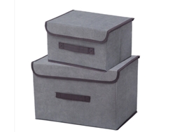 Cajas organizadoras plegables para ropa y otros artículos con dimensiones de 26 x 20 x 16 cm y 38 x 25 x 25 cm. Libretas a prueba de polvo con tapa. Sstrwgood