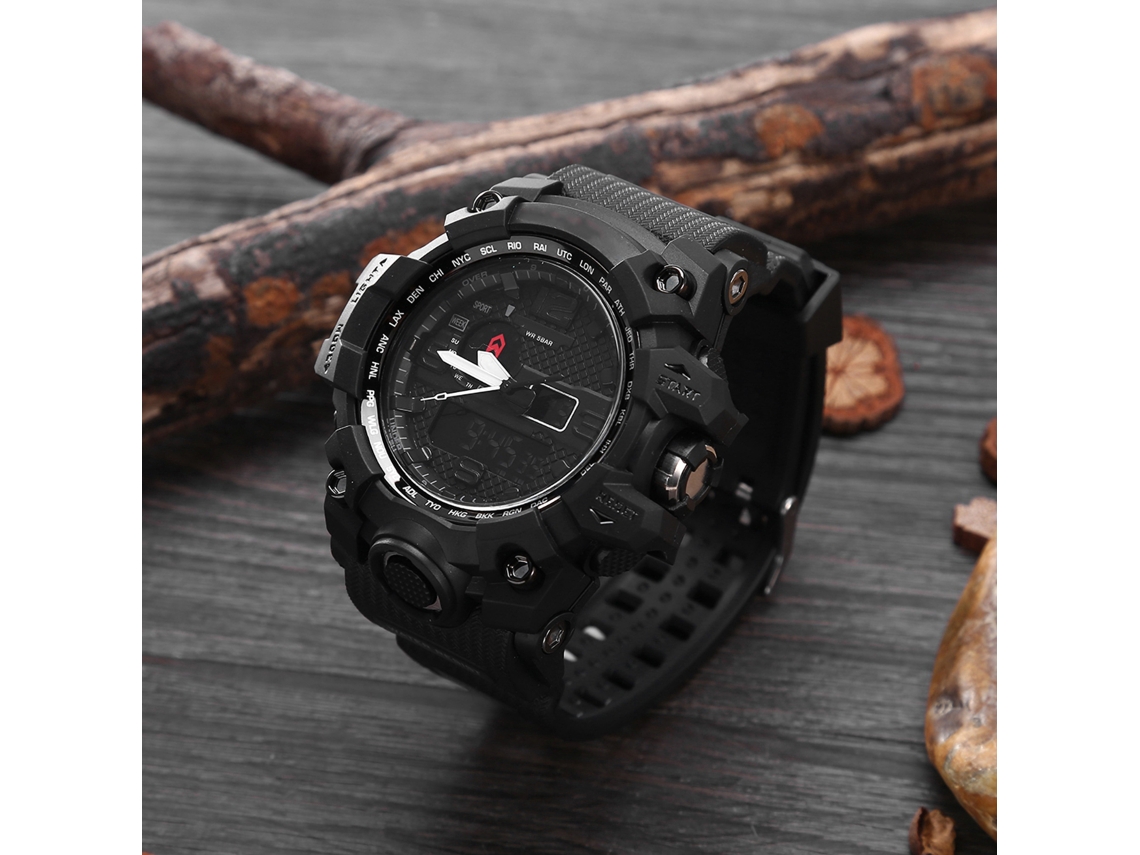 Reloj Deportivo Multifuncional Smael Con Doble Pantalla, Resistente Al Agua Hasta 50 M Y Led.