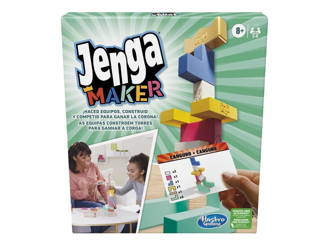 Juego Educativo HASBRO Jenga Maker (Edad Mínima: 8 Años - 26,7 x 4,1 x 22,9 cm)