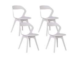 Sillas de exterior Beliani Lachania con respaldo abierto en polipropileno color crema, 47 x 45 x 80 cm