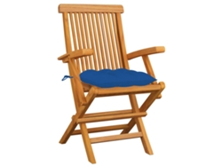 Maison Exclusive - Sillas De Jardín 6 Uds Madera Maciza De Teca Con Cojines Azules
