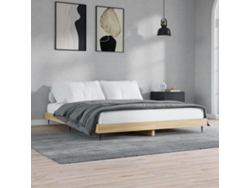 Estructura De Cama Sin Colchón Roble Sonoma 200x200 Cm