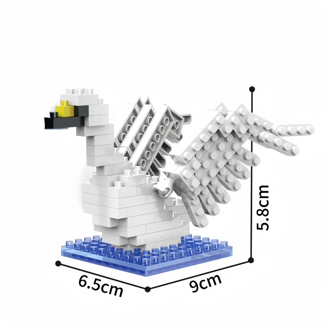Mini Juguete De Construcción De Mascota 3d (cisne Blanco): Regalo Divertido Y Educativo, El Animal Favorito De Los Niños.