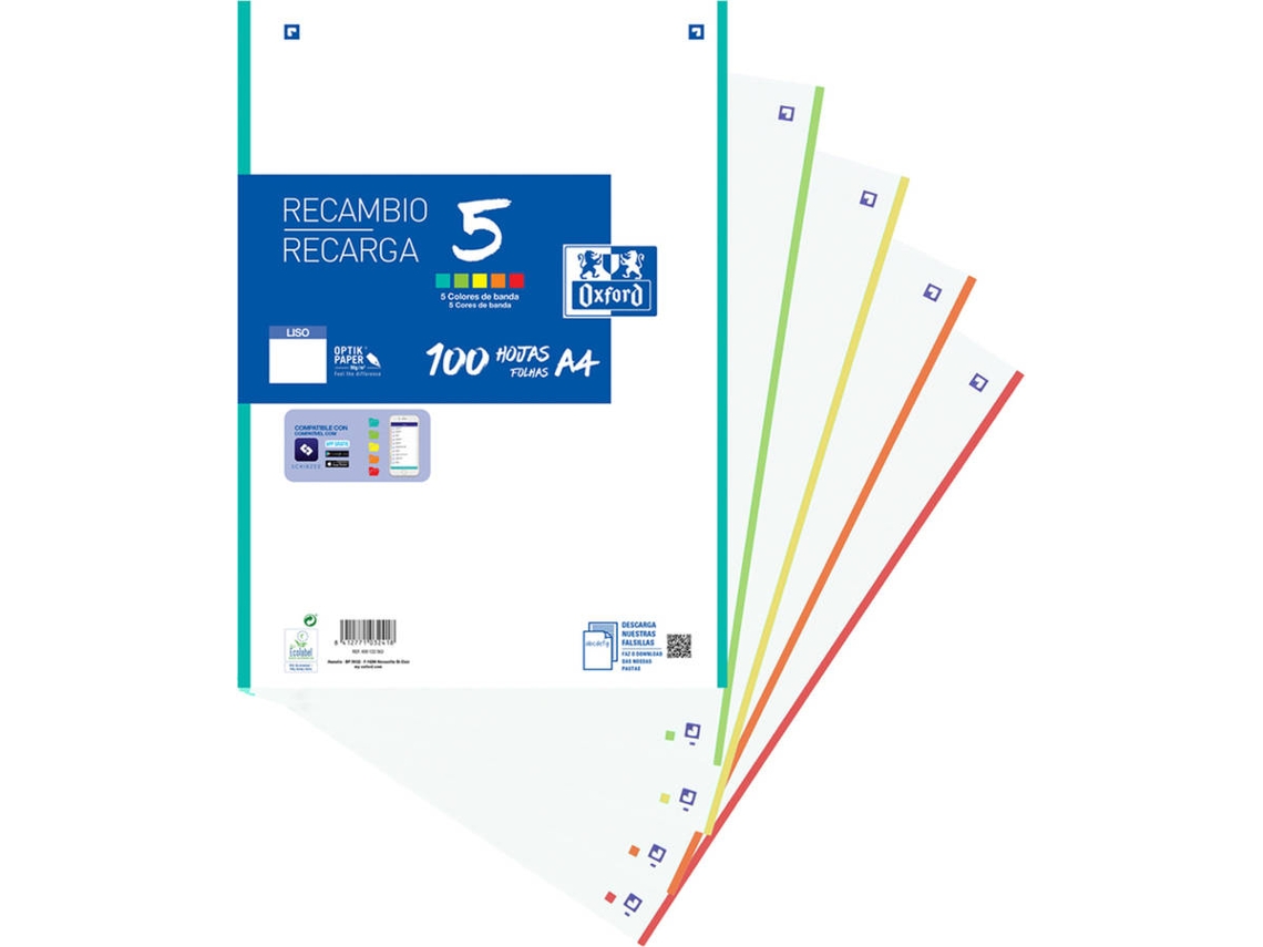 Recarga de Papel OXFORD 664410 (A4 - 21 x 29,7 cm)