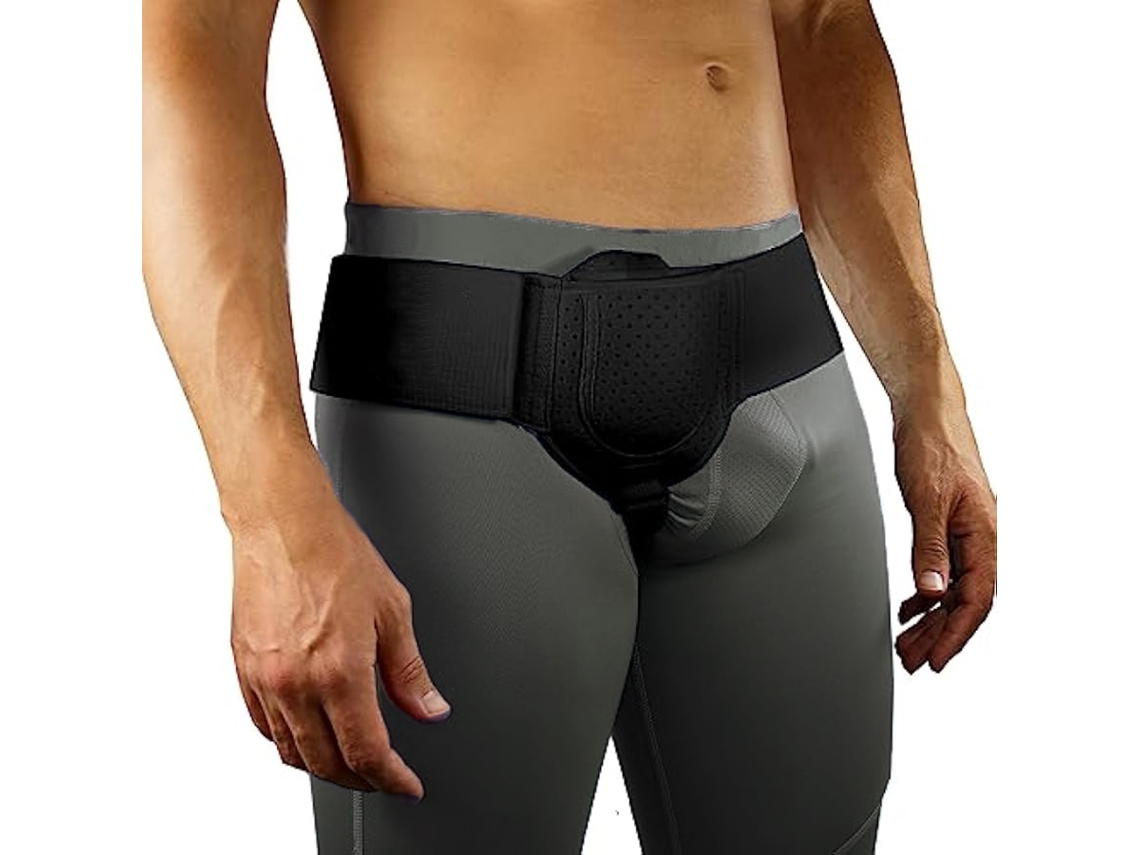 (negro, L/xl) Cinturón De Hernia Inguinal Para Hombre, Adecuado Para Usar Tanto En El Lado Izquierdo Como En El Derecho.
