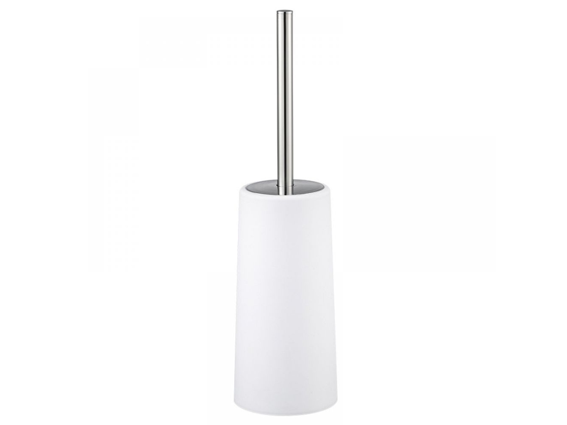 MEOIRUERY Juego de escobilla de baño moderna, de acero inoxidable con recubrimiento en polvo y almohadilla antideslizante, para baño y uso comercial. Diseño ele