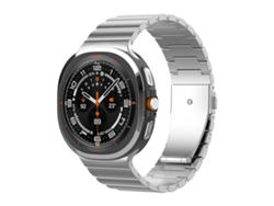 Bracelete Para Samsung Galaxy Watch 8 / 8 Classic - Titânio Puro Com Fivela Plana E Contas Únicas - Prata