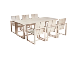 Conjunto de relax Beliani Azzanello en madera de acacia marrón claro 230x100x90