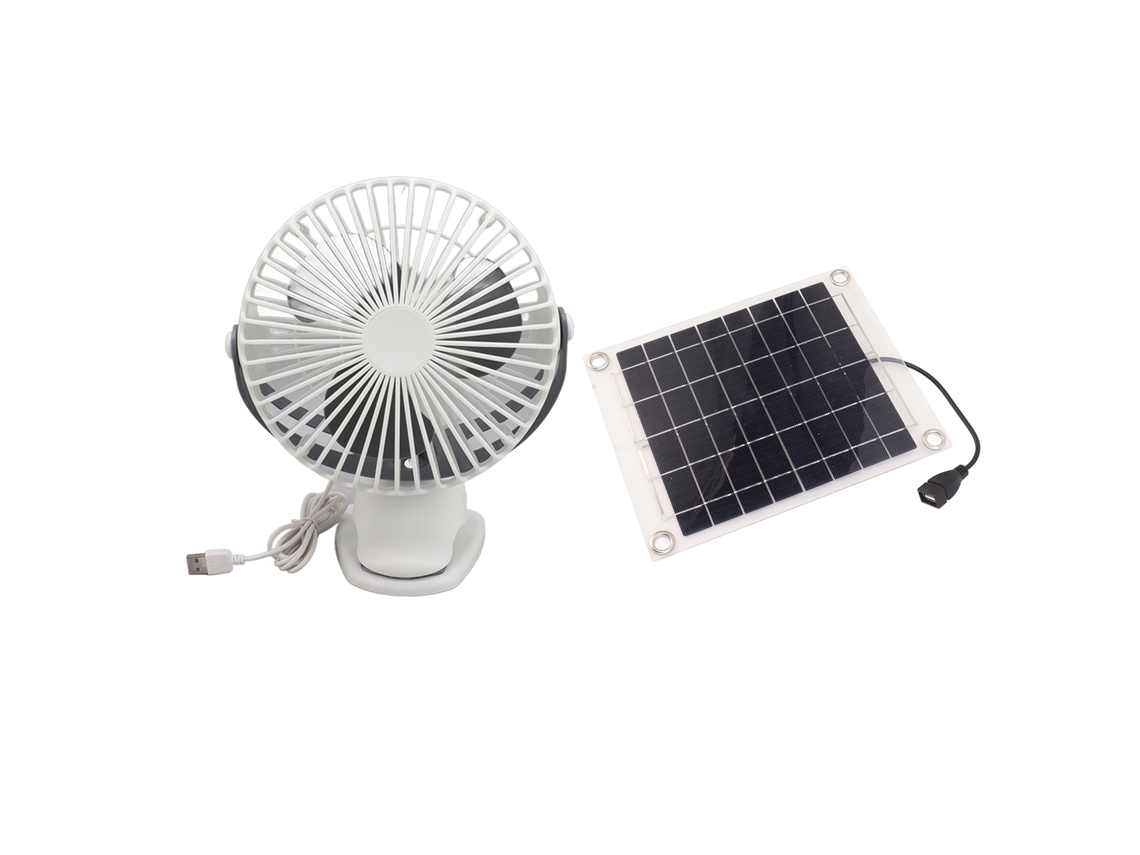 Ventilador Solar De 10 W Dc5v Con Panel Monocristalino, Diseño Con Clip Giratorio De 360° Para El Hogar Y Refugios De Mascotas.