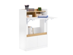 Escritorio plegable Fwt109 Wn con 2 cajones y 1 estante 63x67x93 cm Sobuy
