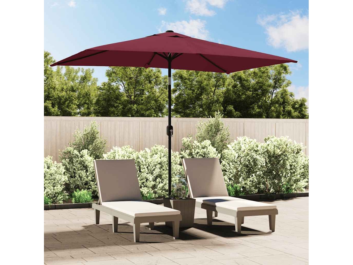 Sombrilla de exterior con poste de metal 300x200 cm burdeos Lovely Home