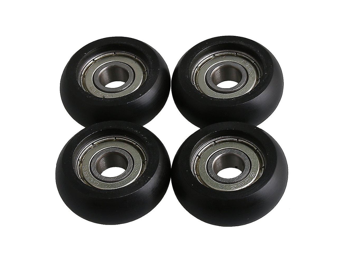 Rebe-4 Poleas Guía De Acero De Rodamiento Negro 8x32x12mm Con Carga 191kg Para Puertas Y Ventanas